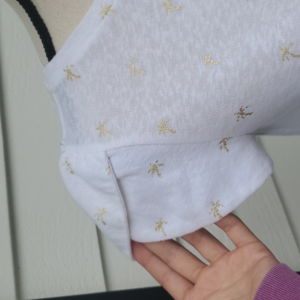 Loft Flutter Sleeve Metallic Palm Tree Print Shirt - image 3